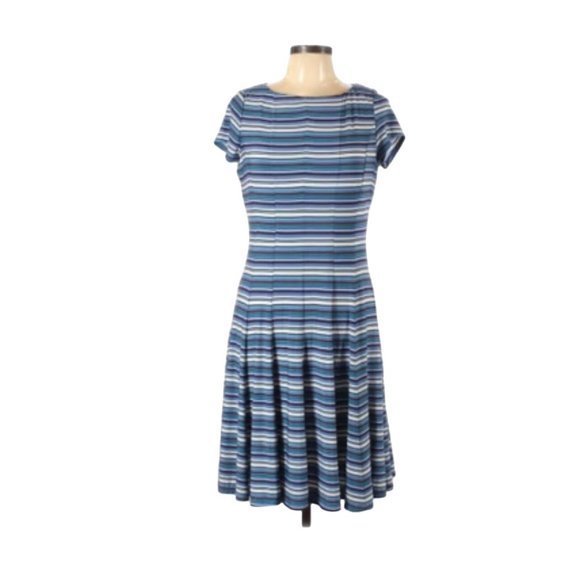 Size‎ 14 GABBY SKY STRIPED A-LINE DRESS Spring Summer Vacation Career Party - Picture 5 of 5
